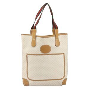 GUCCI Micro GG Supreme Web Sherry Line Bag PVC White 002 904 0223 Auth ep12306